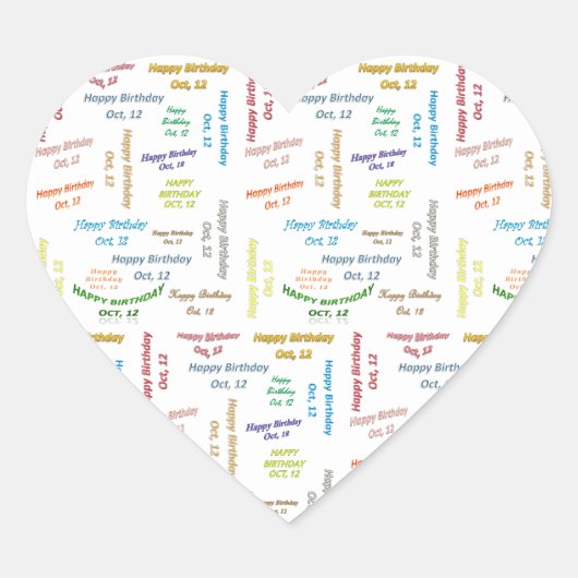 Oktober, 12 Verjaardag Sticker (Voorkant)