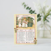 Oktober 1884 Almanac. Scorpio, de Scorpion Briefkaart (Staand voorkant)