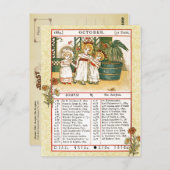 Oktober 1884 Almanac. Scorpio, de Scorpion Briefkaart (Voorkant / Achterkant)