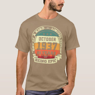 oktober 1937 85e verjaardag met 85 jaar t-shirt