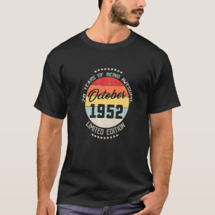 Oktober 1952 70e verjaardag 70 jaar a.s. t-shirt