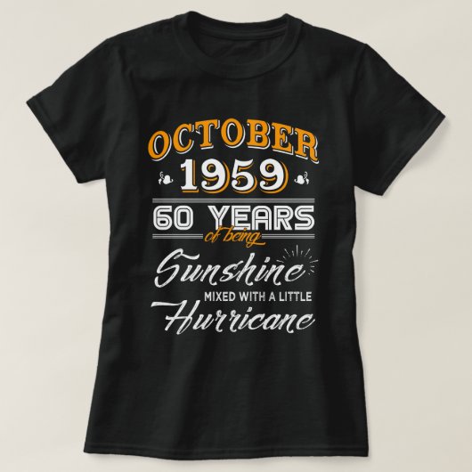 Oktober 1959 Shirt 60ste verjaardag Gifts (Design voorkant)