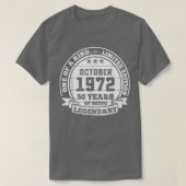 oktober 1972 50e verjaardag 50 jaar na geboorte t-shirt (Design voorkant)