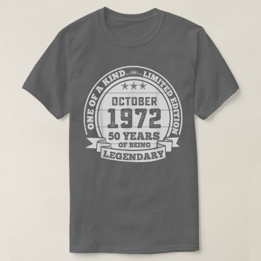 oktober 1972 50e verjaardag 50 jaar na geboorte t-shirt (Design voorkant)