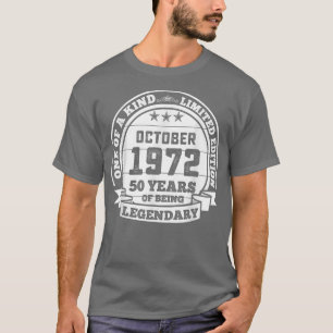 oktober 1972 50e verjaardag 50 jaar na geboorte t-shirt