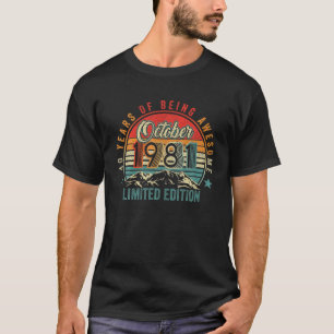 Oktober 1981 40 geboortedag 40 jaar oude kleding t-shirt