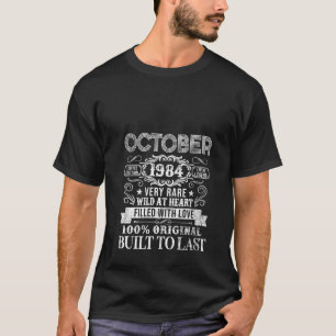 Oktober 1984 gemaakt in 40 verjaardag 40 jaar van t-shirt