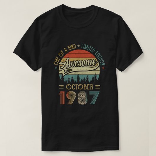 Oktober 1987  35 jaar oud retrocessie 35th Birth T-shirt (Design voorkant)