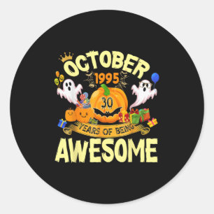 Oktober 1995 30 Jaar Wezenlijk Geweldig Grappig Ha Ronde Sticker
