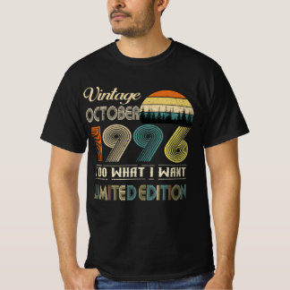oktober 1996 T-shirt Retro Style Verjaardag