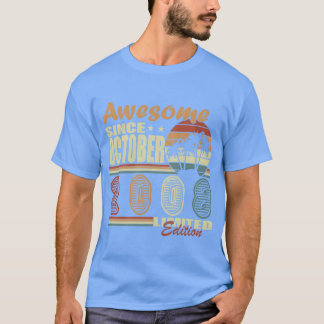 oktober 2008 vintage verjaardag vintage cadeau vin t-shirt