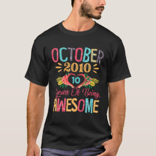 Oktober 2010 10 jaar Geweldige oktober Gir T-shirt