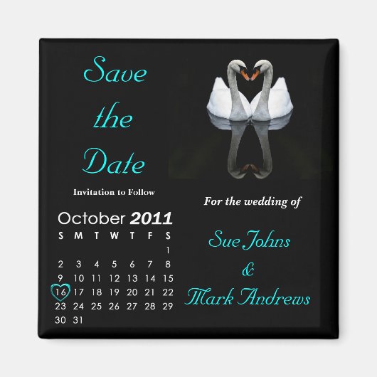 Oktober 2011 Save the Date, bruiloft aankondiging Magneet (Voorkant)