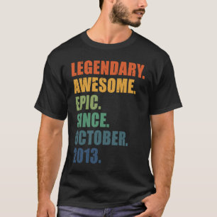 Oktober 2013 tiende verjaardag jongens meisjes 10 t-shirt