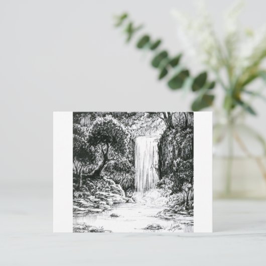 Oktober 2018 Dag 21 - Waterval in de Bossen Briefkaart (Staand voorkant)