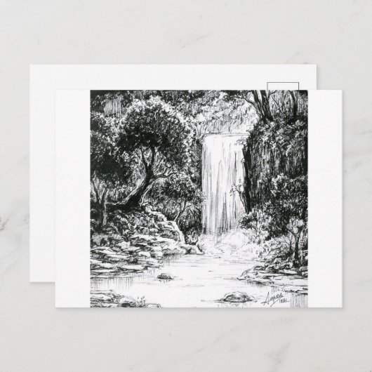 Oktober 2018 Dag 21 - Waterval in de Bossen Briefkaart (Voorkant / Achterkant)