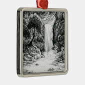 Oktober 2018 Dag 21 - Waterval in de Bossen Metalen Ornament (Rechts)