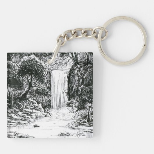 Oktober 2018 Dag 21 - Waterval in de Bossen Sleutelhanger (Achterkant)