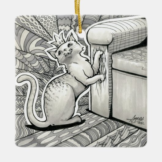 Oktober 2018 Dag 22 - Kat van prinses Keramisch Ornament (Voorkant)