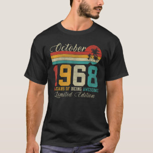Oktober 54 Jaar Oud Vintage 1968 54e Verjaardag T-shirt