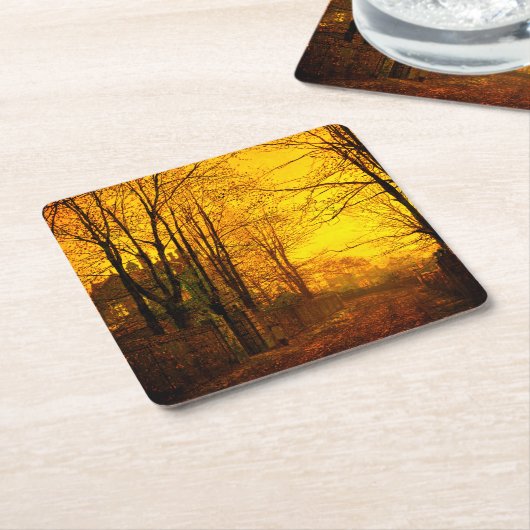Oktober Afterglow John Atkinson Grimshaw Kartonnen Onderzetters (Schuin)