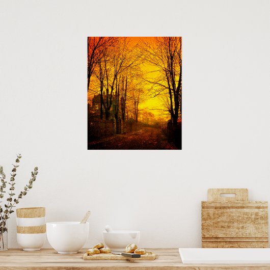 Oktober Afterglow John Atkinson Grimshaw Poster (Keuken)