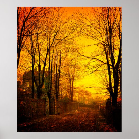 Oktober Afterglow John Atkinson Grimshaw Poster (Voorkant)