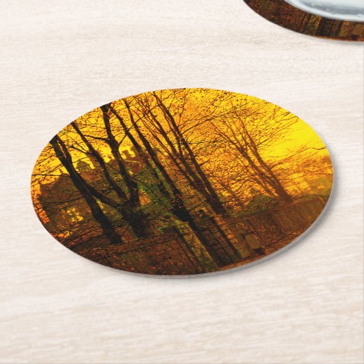 Oktober Afterglow John Atkinson Grimshaw Ronde Kartonnen Onderzetter (Gebogen)