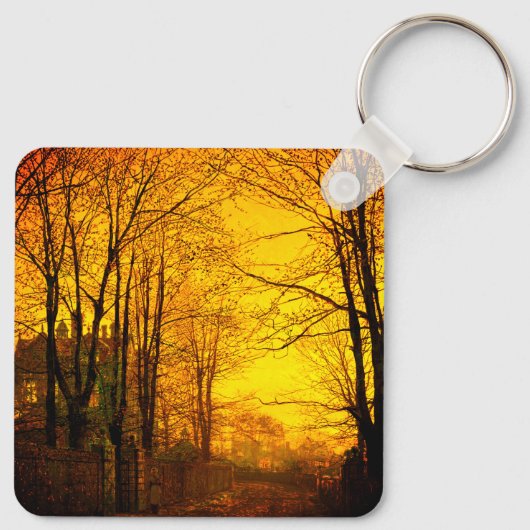 Oktober Afterglow John Atkinson Grimshaw Sleutelhanger (Achterkant)