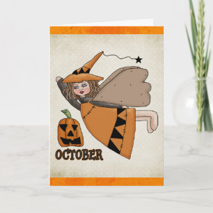 Oktober Angel Halloween/Birthday Kaart