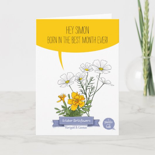 Oktober Birthday Card, geboren in de beste maand o Feestdagen Kaart (Voorkant)