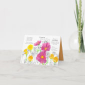 Oktober Birthday Cosmos Marigold Birth Maand Kaart (Voorkant)