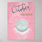 Oktober Birthday Flower and Birthstone Poster (Voorkant)