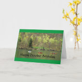 ** OKTOBER BIRTHDAY WISHES** BEAUTIFULE ALS HERFST KAART (Gele Bloem)