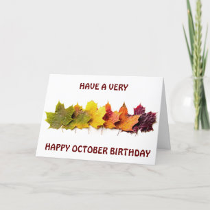 ** OKTOBER BIRTHDAY WISHES** BEAUTIFULE ALS HERFST KAART
