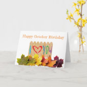 **OKTOBER BIRTHDAY WISHES** MET LOVE KAART (Gele Bloem)