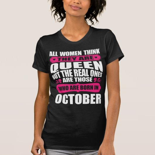 Oktober Birthday Woman T-shirt (Voorkant)