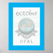 Oktober Birthstone Opal Artwork Poster (Voorkant)
