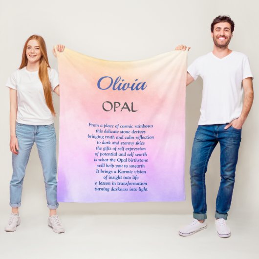 Oktober Birthstone Opal Design Fleece Deken (In situ)