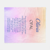 Oktober Birthstone Opal Design Fleece Deken (Voorkant (Horizontaal))