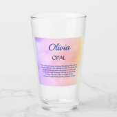Oktober Birthstone Opal Design Glas (Voorkant)