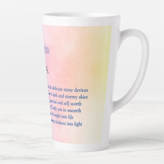 Oktober Birthstone Opal Design Latte Mok (Rechts)