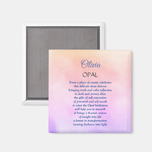 Oktober Birthstone Opal Design Magneet (Voorkant / Achterkant)