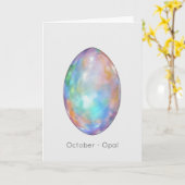 Oktober Birthstone Opal Happy Birthday Kaart (Gele Bloem)