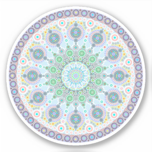 Oktober Birthstone Opal Mandala Sticker (Voorkant)