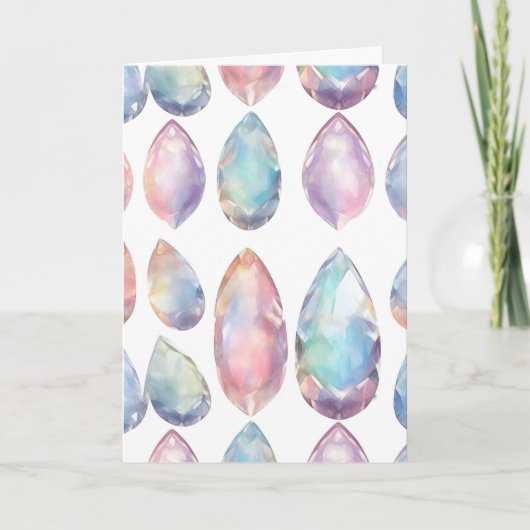 Oktober Birthstone Opal Verjaardag Kaart (Voorkant)