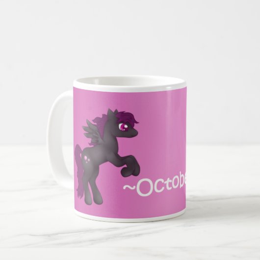 Oktober Birthstone Pegasus Pony Mok (Voorkant links)