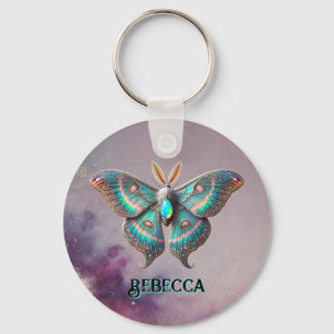 Oktober Birthstone Sleutelhanger - Opal Moth Desig