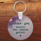 Oktober Birthstone Sleutelhanger - Opal Moth Desig (Achterkant)