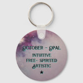 Oktober Birthstone Sleutelhanger - Opal Moth Desig (Achterkant)
